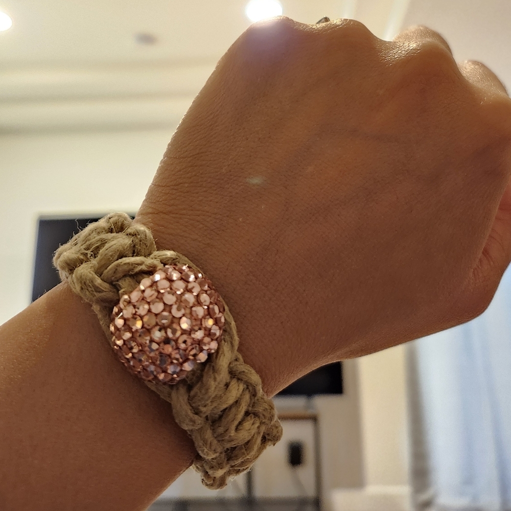 Hemp Swarovski Crystal Bracelet.